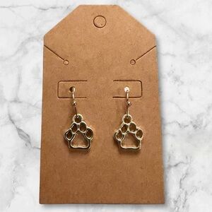 Silver Paw Print Earrings